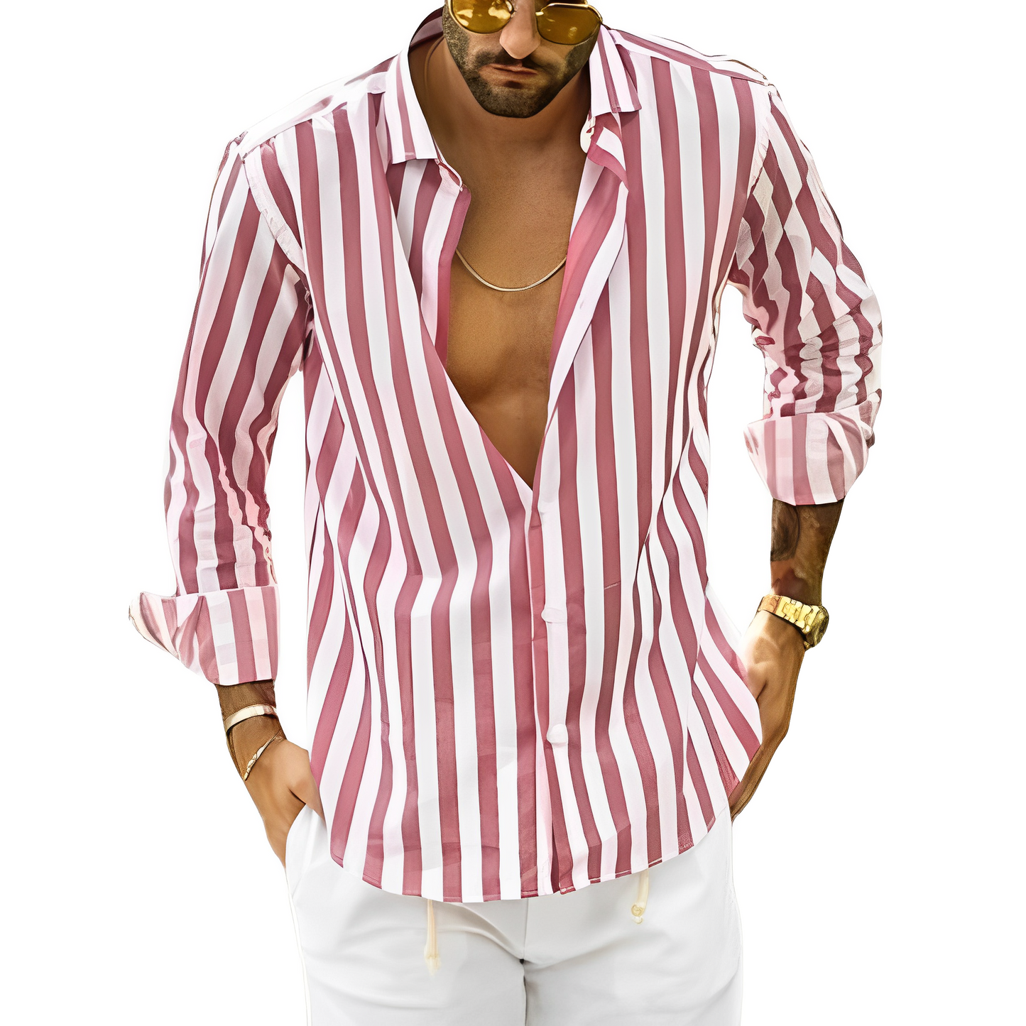 Greyson - Men's comfortable summer shirt with stripes