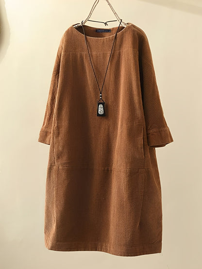 Ellen - Loose corduroy A-line dress for women