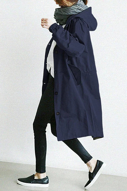 Mara – Hooded waterproof trenchcoat for rainy weather