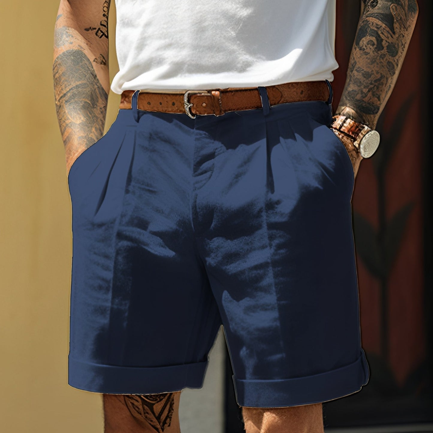 Adrian - Casual straight-cut shorts for men