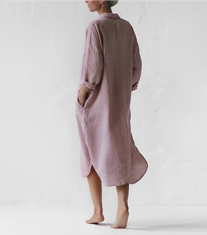Justina - Linen Shirt Dress