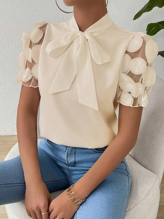 Angela - Stylish blouse with bow for women
