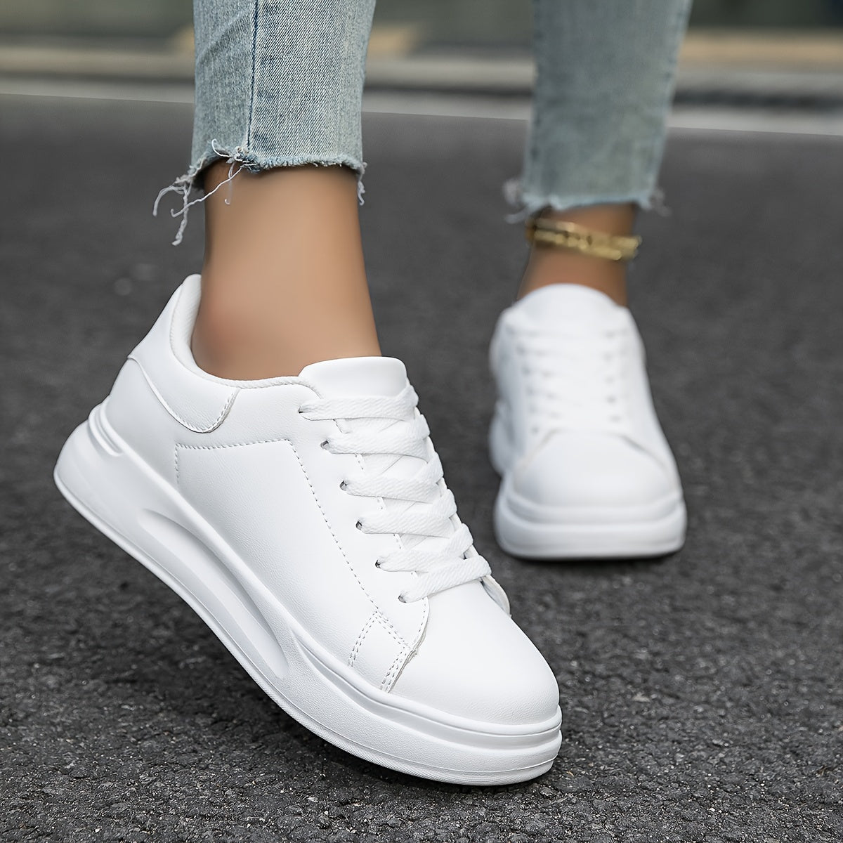 Rommy - White leather sneakers with a sleek appearance