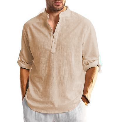 Bryson - Men's Casual Long Sleeve Linen Shirt
