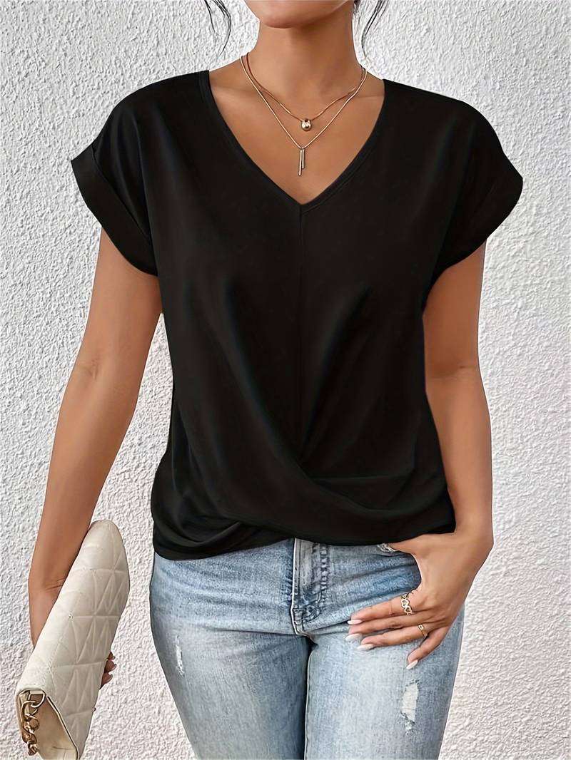 Kaira - Stylish V-Neck Top with Twist Detail