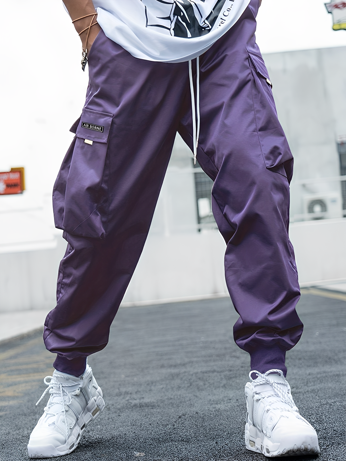 Eddy - Casual, loose-fitting cargo pants with drawstring for men