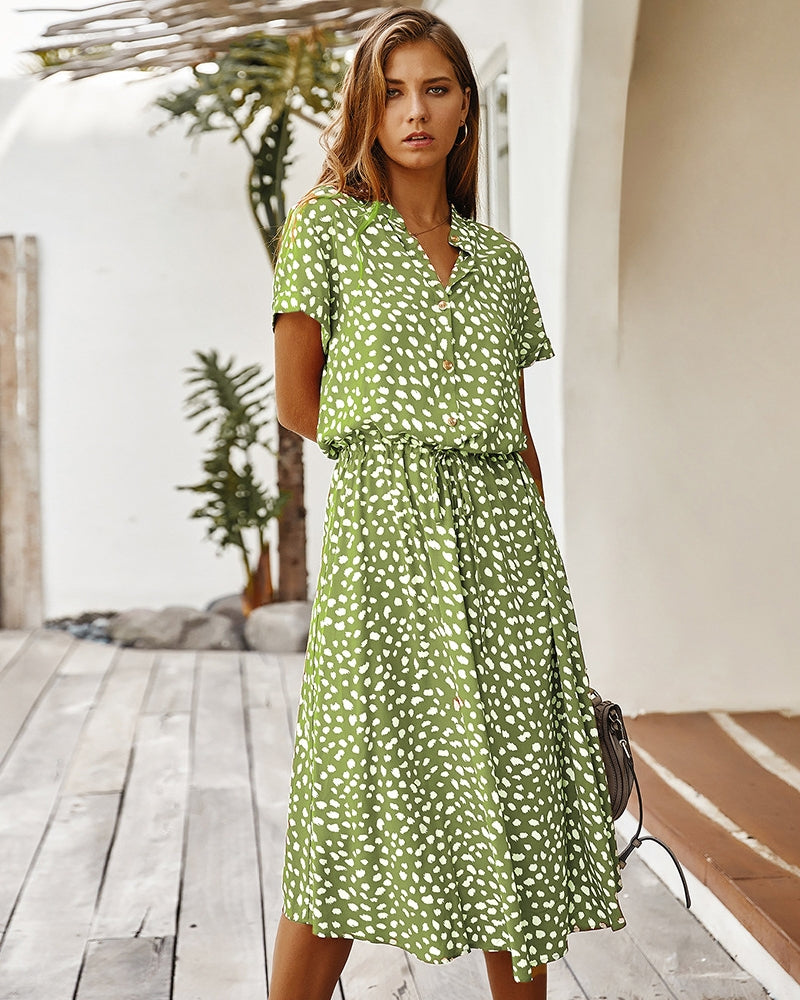 Molly - Chic Short Sleeve Dress with Collar for Women