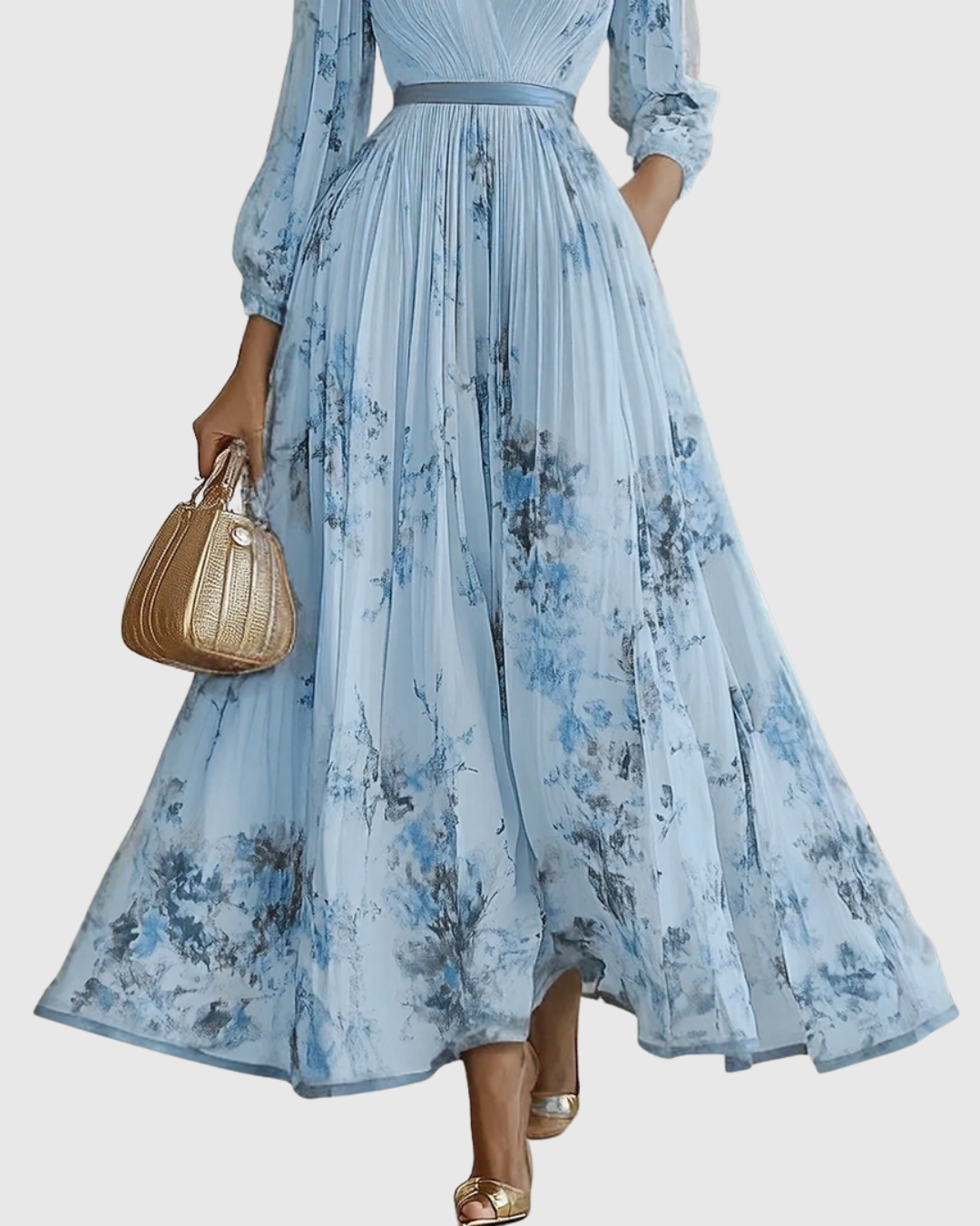 Adeline – Flowing Maxi Dress with Elegant Pleats