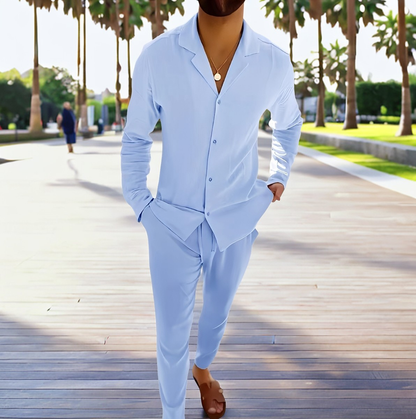 Joel - Casual, single-breasted two-piece set for men