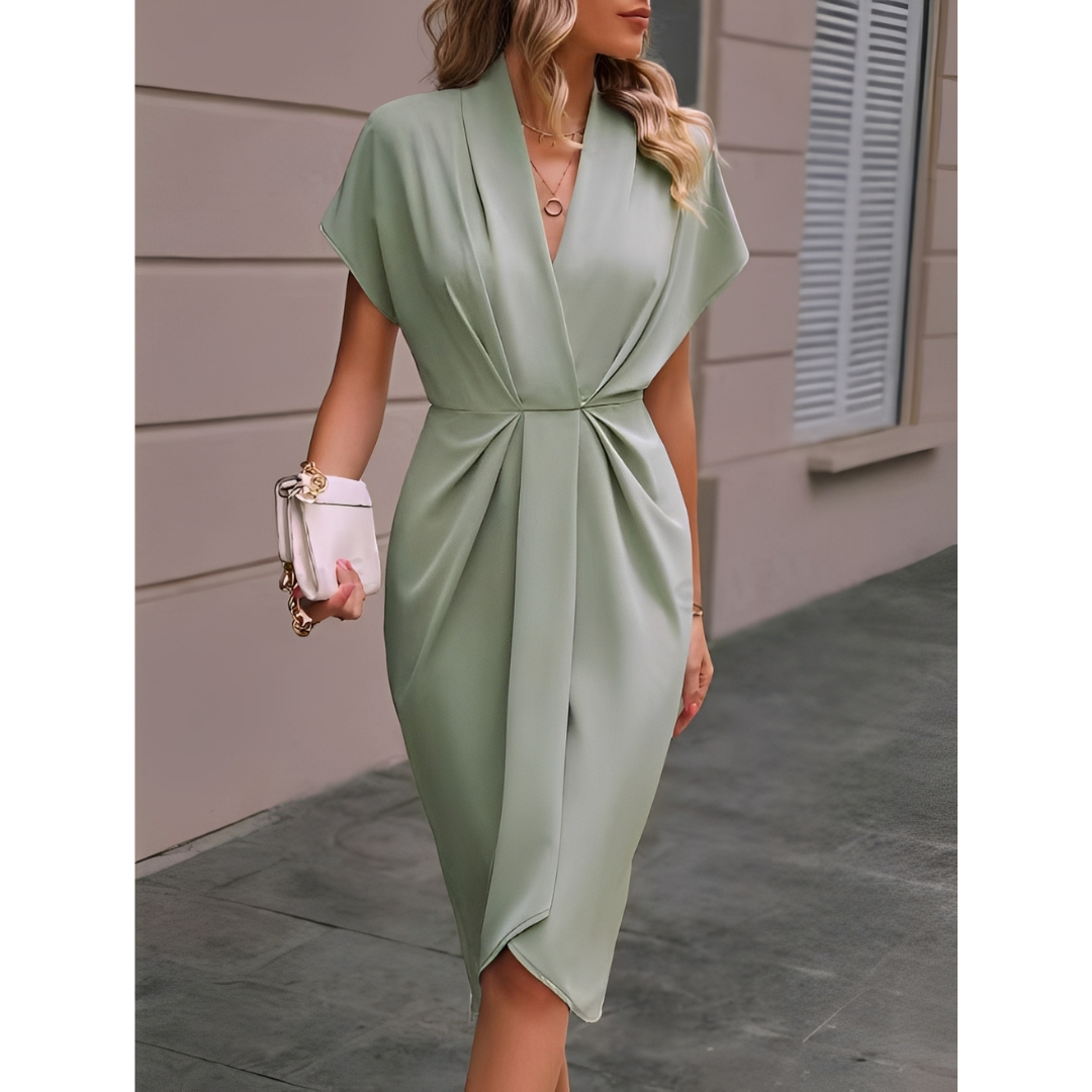 Vera – Elegant Midi Wrap Dress