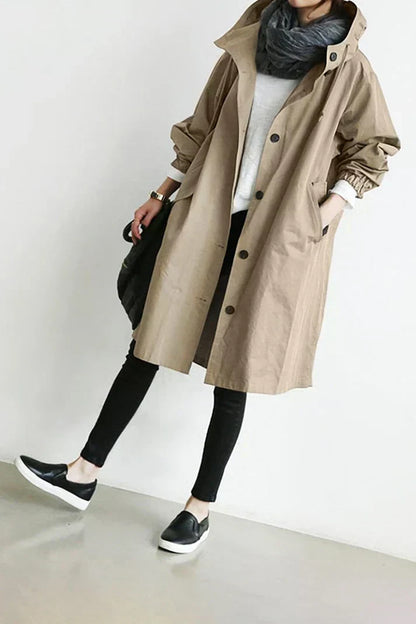 Mara – Hooded waterproof trenchcoat for rainy weather