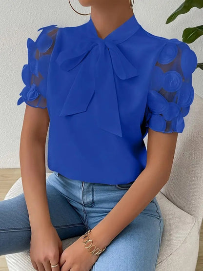 Angela - Stylish blouse with bow for women