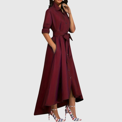 Livienne – Elegant Maxi Dress with Fitted Belt