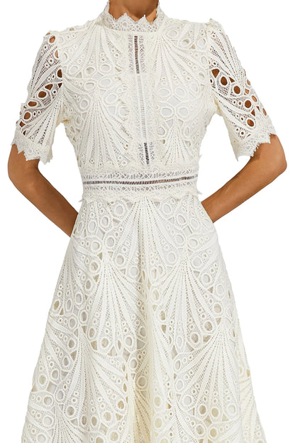 Pierre - Lace midi dress with elegance and refinement