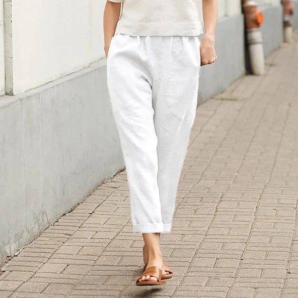 Ember - Broad Linen and Cotton Trousers