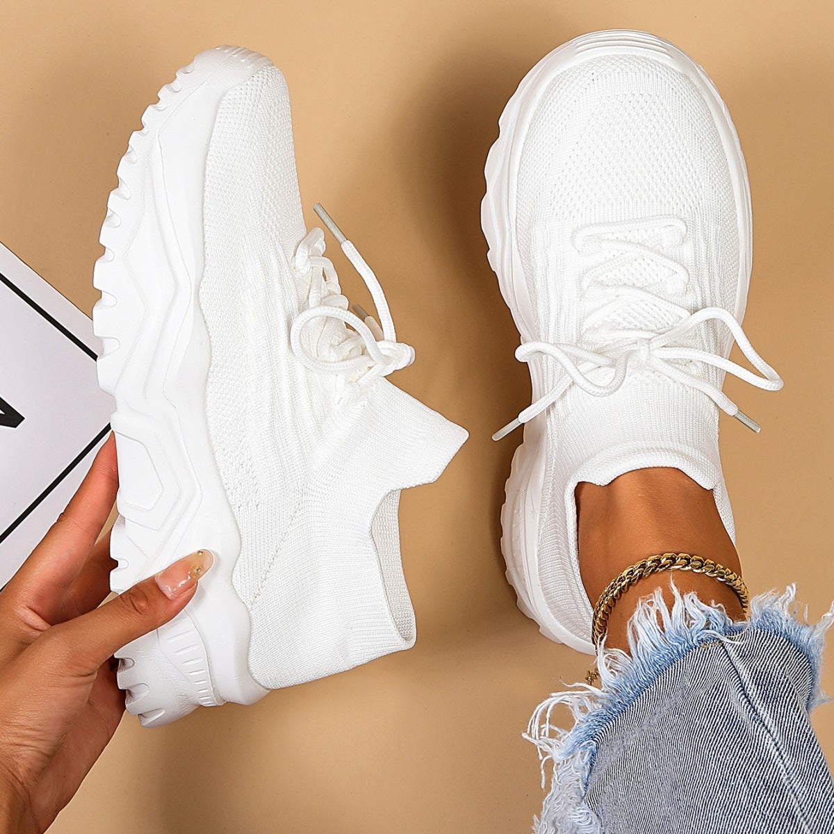 Lucie - Casual flyknit sock shoes for women