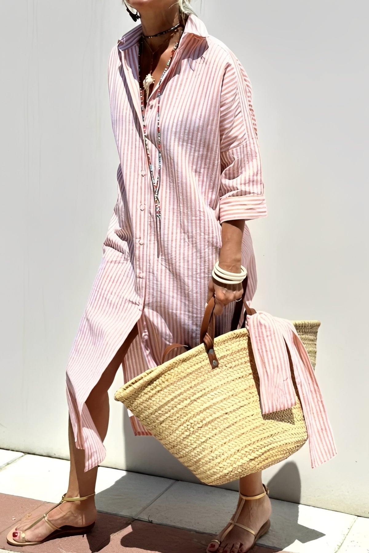 Rosie - Casual Striped Shirt Dress for Women