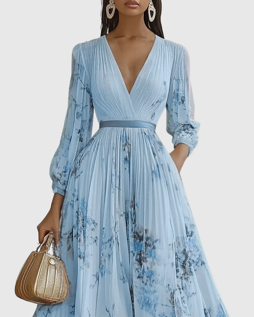 Adeline – Flowing Maxi Dress with Elegant Pleats