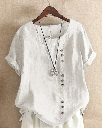 Julianny - Short-sleeve blouse with buttons at the front
