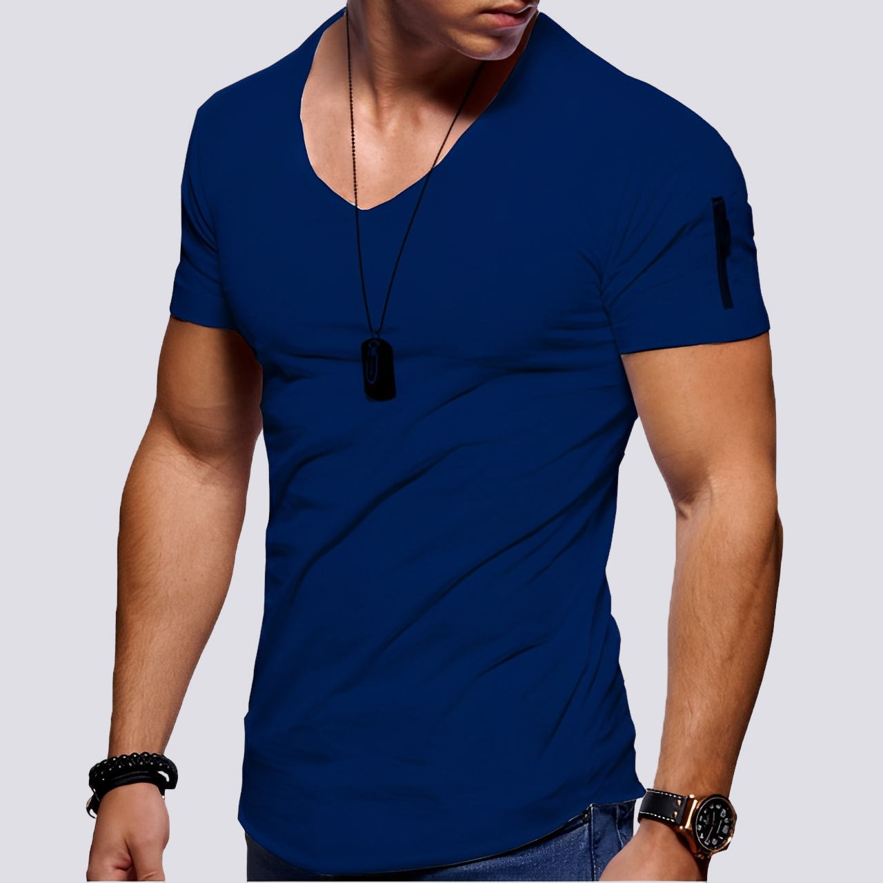 Louis - Casual slim-fit V-neck shirt for men