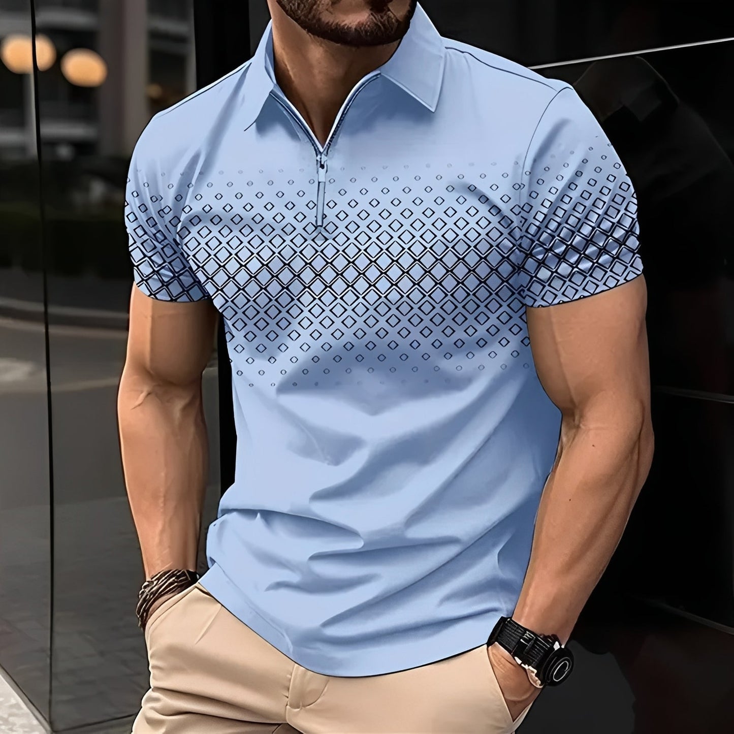Johnny - Stylish patterned polo shirt for men
