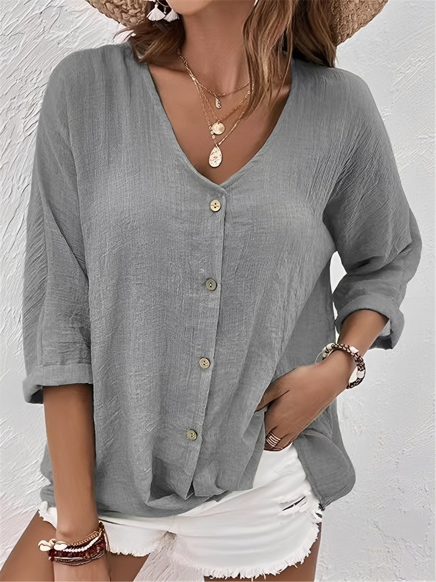 Belle - Comfortable V-neck Shirt for Women