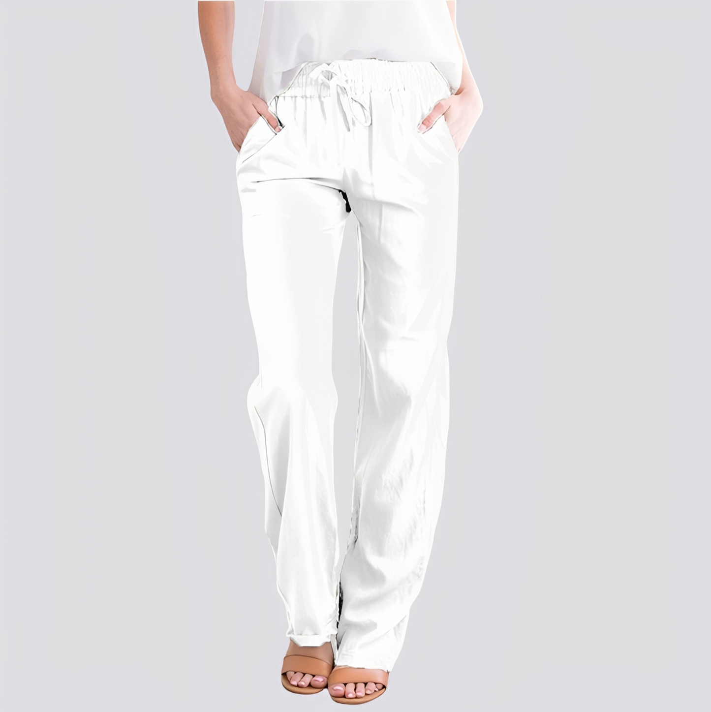 Isabel - Casual lightweight pants with elastic waistband for women