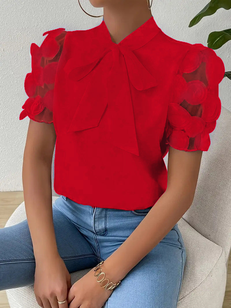 Angela - Stylish blouse with bow for women