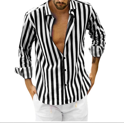 Greyson - Men's comfortable summer shirt with stripes