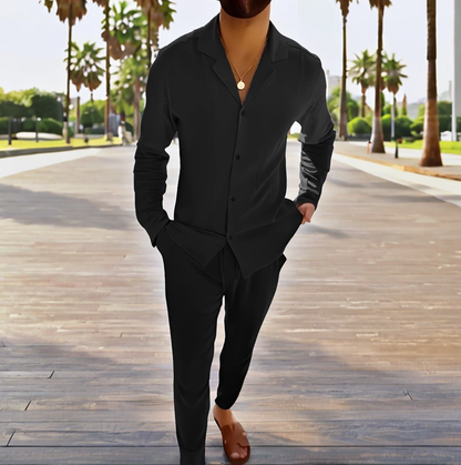 Joel - Casual, single-breasted two-piece set for men