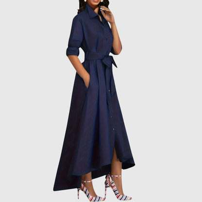 Livienne – Elegant Maxi Dress with Fitted Belt