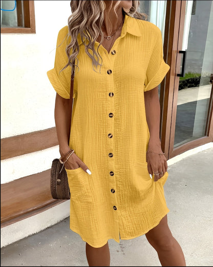 Vanessa - Loose, single-breasted shirt dress for women
