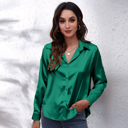 Haylee – Relaxed Long-Sleeve Silk Shirt for Women