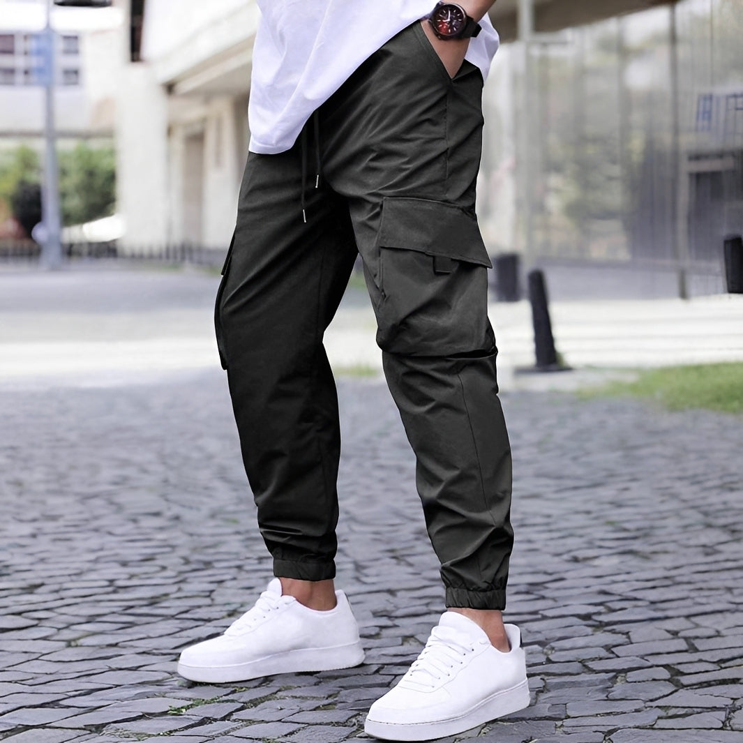 Ollie - Casual, Elastic Cargo Jogging Pants for Men