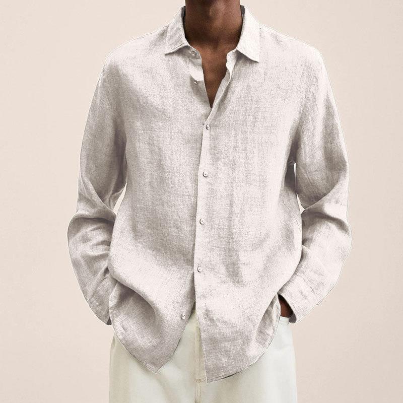 Calvin - Men's long-sleeve linen shirts