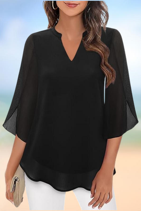 Celeste - Elegant blouse with open sleeves