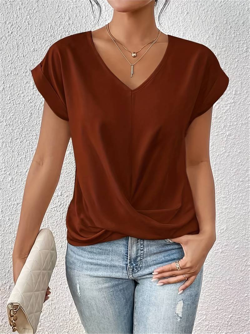 Kaira - Stylish V-Neck Top with Twist Detail