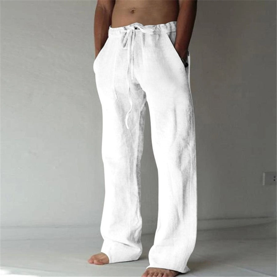 Anton - Casual plain linen pants