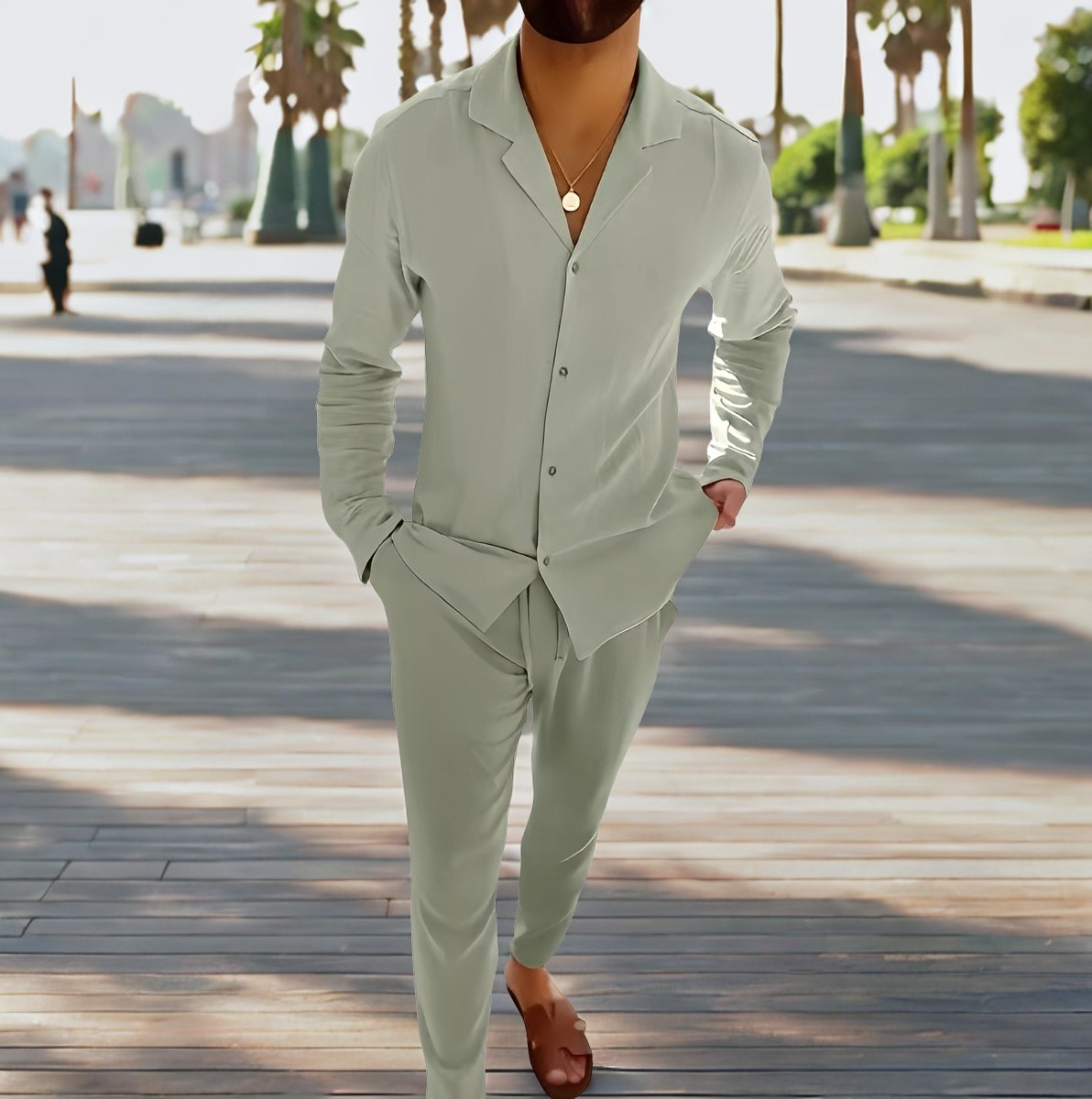 Joel - Casual, single-breasted two-piece set for men