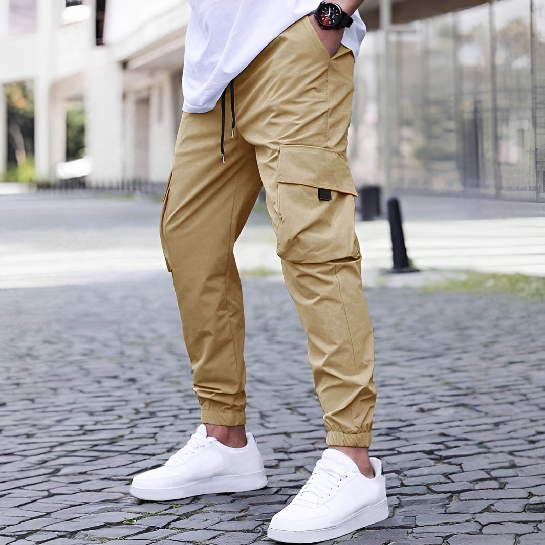 Ollie - Casual, Elastic Cargo Jogging Pants for Men
