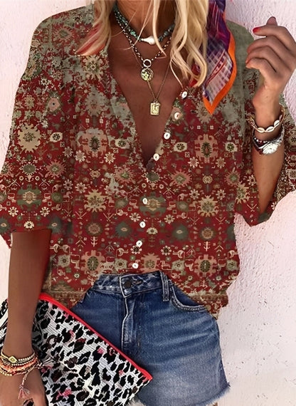 Kristina - Colorful, loose-fitting blouse for women