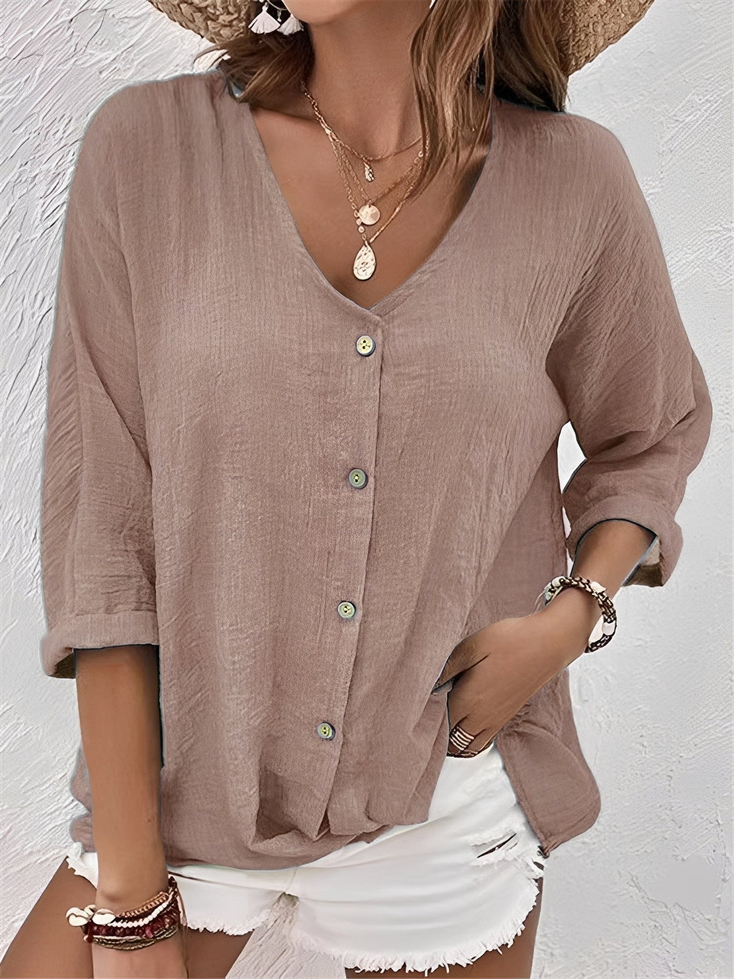 Belle - Comfortable V-neck Shirt for Women