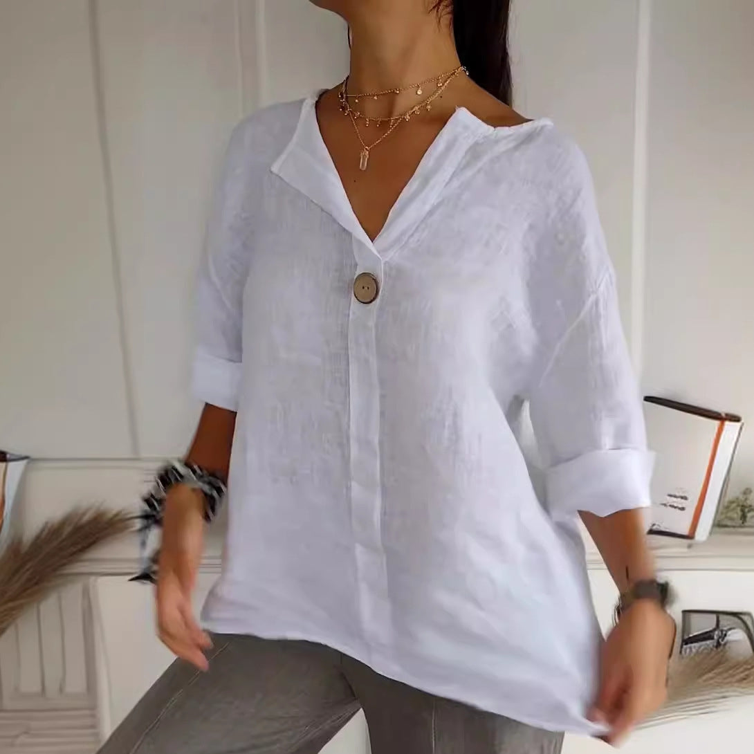 Arabella - Wide blouse for women with V-neck