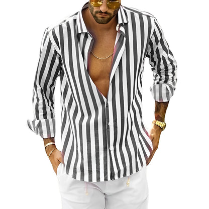 Greyson - Men's comfortable summer shirt with stripes