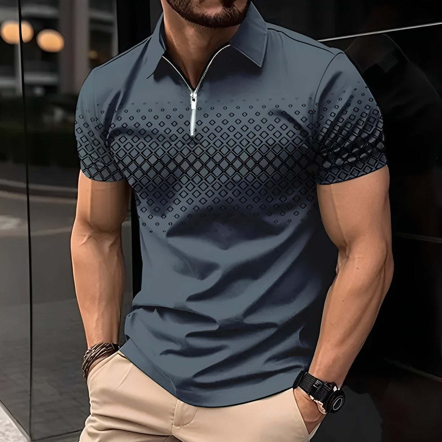 Johnny - Stylish patterned polo shirt for men