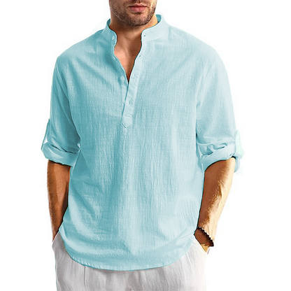 Bryson - Men's Casual Long Sleeve Linen Shirt