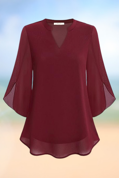 Celeste - Elegant blouse with open sleeves
