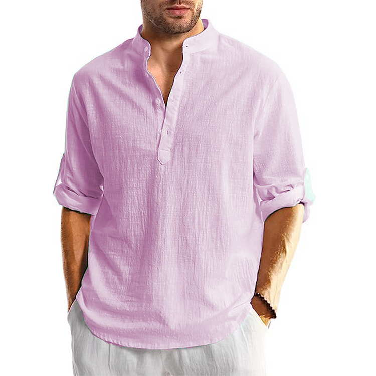 Bryson - Men's Casual Long Sleeve Linen Shirt