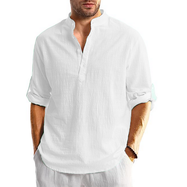 Bryson - Men's Casual Long Sleeve Linen Shirt