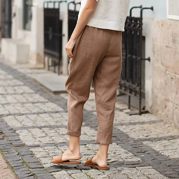 Ember - Broad Linen and Cotton Trousers